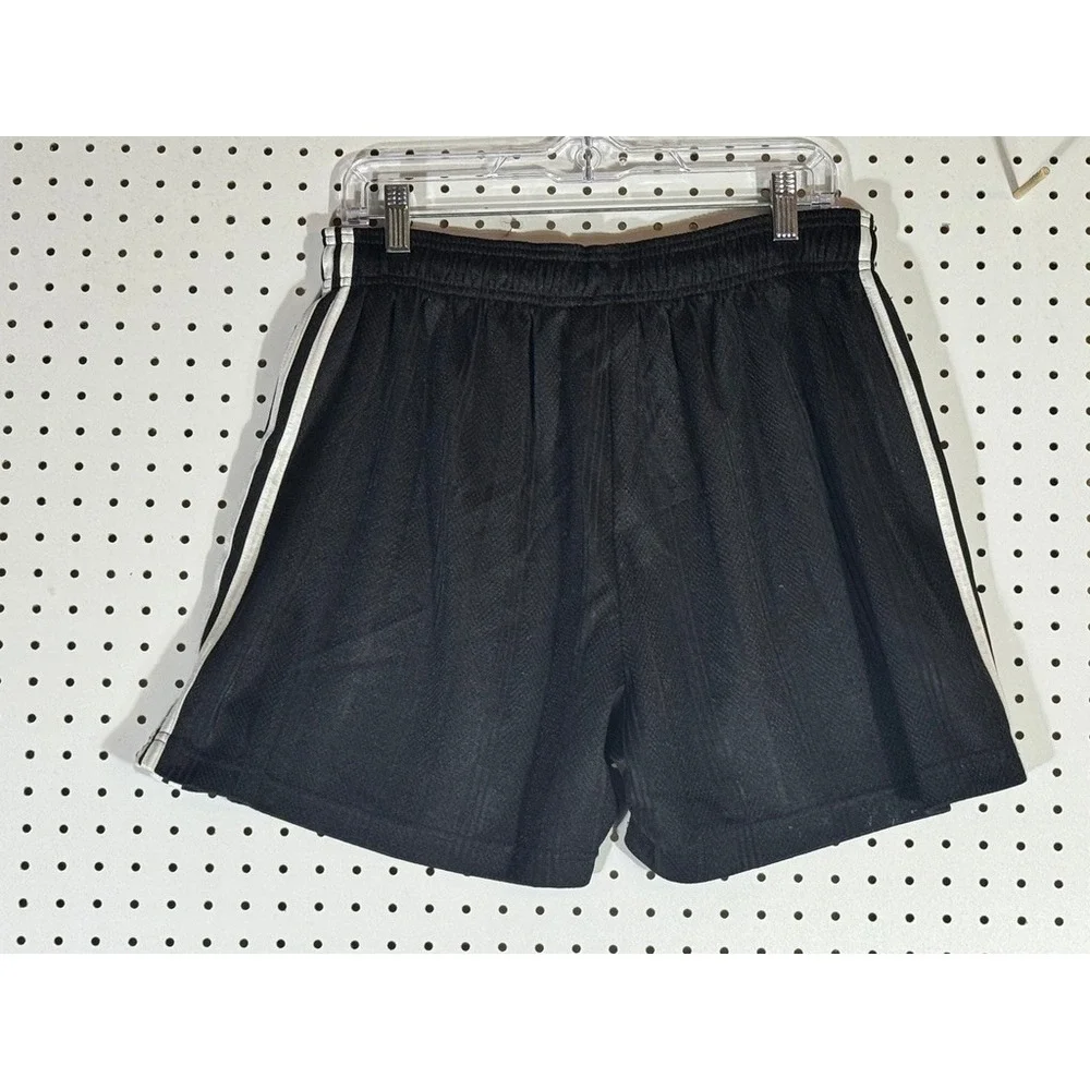 Adidas Mens Black Mesh Athletic Soccer Shorts Large 3 Stripe RN 88387